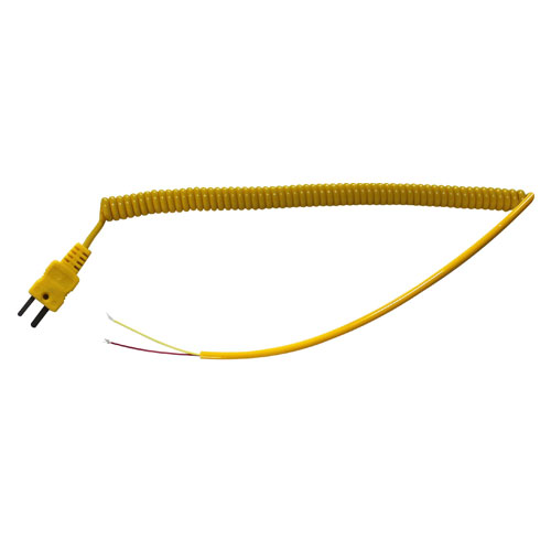 LT-001 - витой провод, с плоским разъемом - вилкой, мини для подключения термопар типа К, 2 м, желтый.